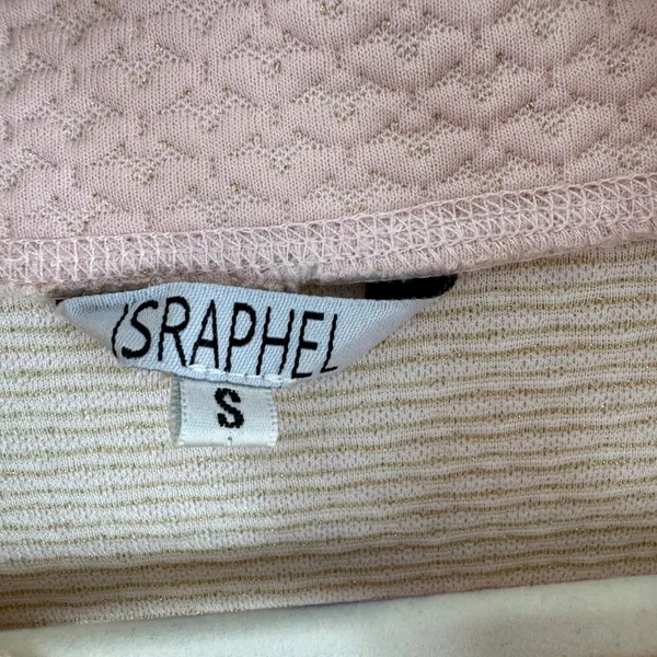 Israphel Womens Pink Textured Metallic Gold Shimmer Quarter Zip Pullover Small - Image 7