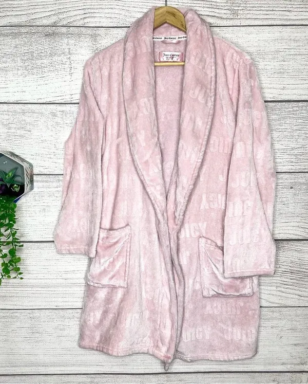 Juicy Couture Blush Pink Logo Plush Robe Size Large/ XL - Image 8
