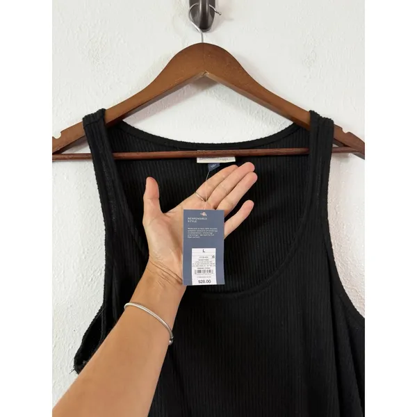 Universal Threads Black Ribbed Sleeveless Drop Waist Maxi Dress Women’s L NWT - Image 7