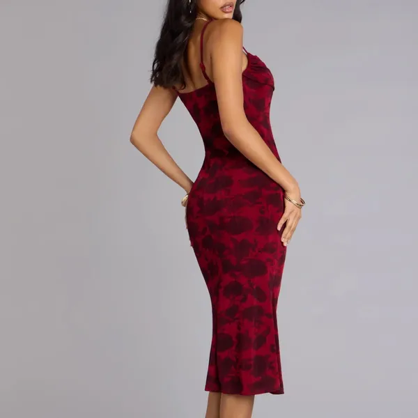 Windsor Red Floral Midi Dress - Image 2