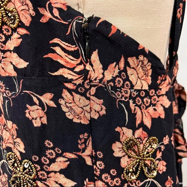 Free People Made Ya Look Sparkle Black Printed Mini Dress Size: Large - Image 10