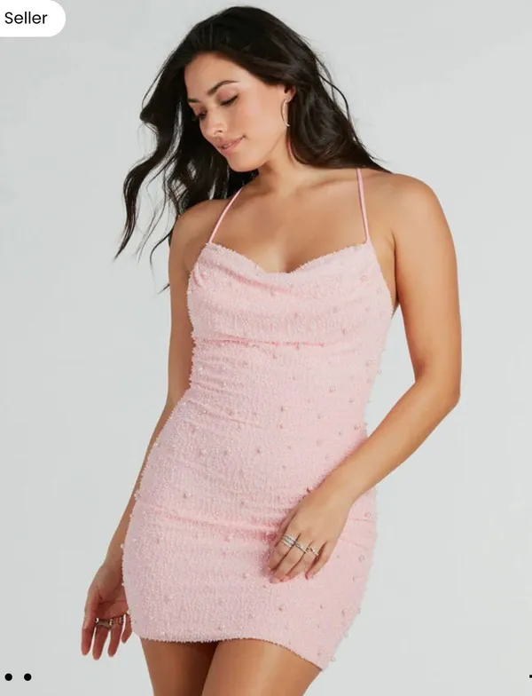 Dry Goods Pink Pearl Dress - Image 4