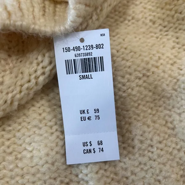 Abercrombie & Fitch Cream Knit V-Neck Sweater Size Small - Image 7