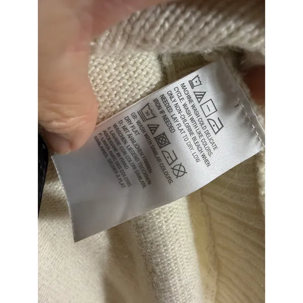 C. Wonder Sweater Cream M Womens Cable Knit Wool Blend Pullover - Image 6