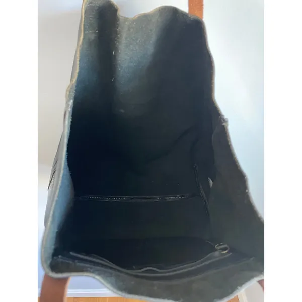 Madewell Leather Tote‎ Bag Monogrammed ALB Black Brown Work Office - Image 7