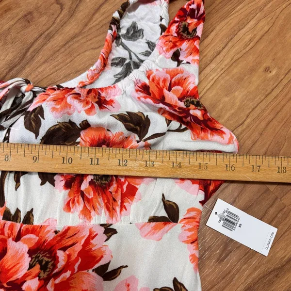 NWT Old Navy Maxi Dress Womens XS Floral Crepe‎ Empire Waist Boho Cottage Party - Image 10