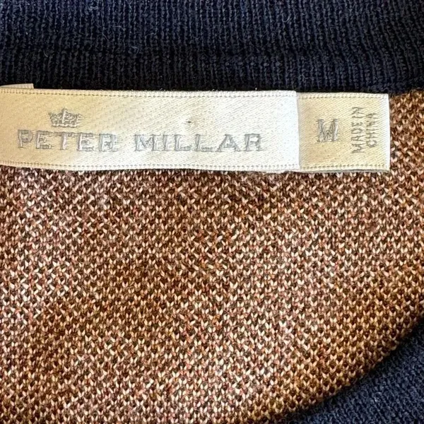 Peter Millar Trendy 100% Merino Wool Leopard Print Ribbed Navy Blue SZ M #2291 - Image 7