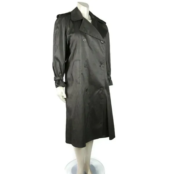 Womens Metallic Gray Trench Coat DECREE‎ - Image 4