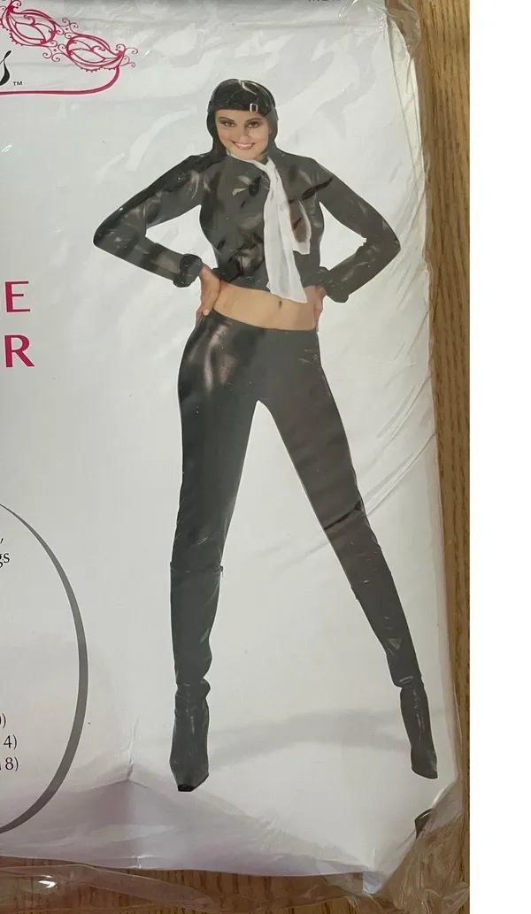 New Women’s 4pc Magic Nights Vintage Aviator Halloween Costume Size Large 12-14 - Image 2
