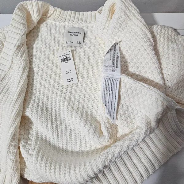 Abercrombie & Fitch Cameron Seed Stitch Cardigan-White -Size S-150-491-01255-178 - Image 9