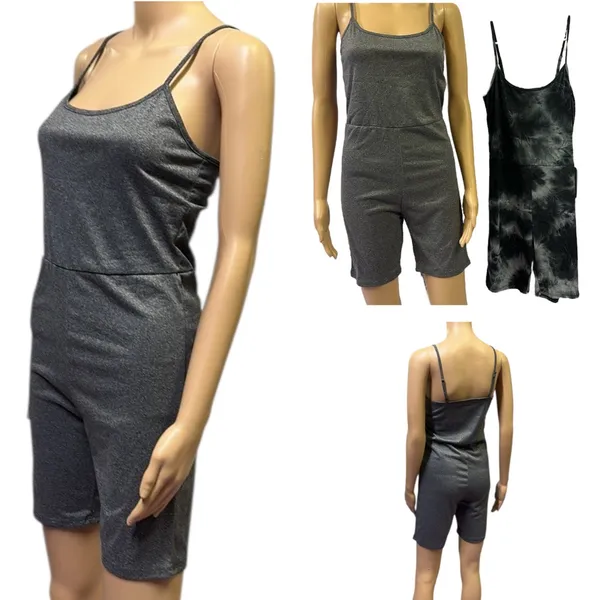 Set of two J for Justify Heather Gray and Tie Dye Shorts Rompers Large - Image 3