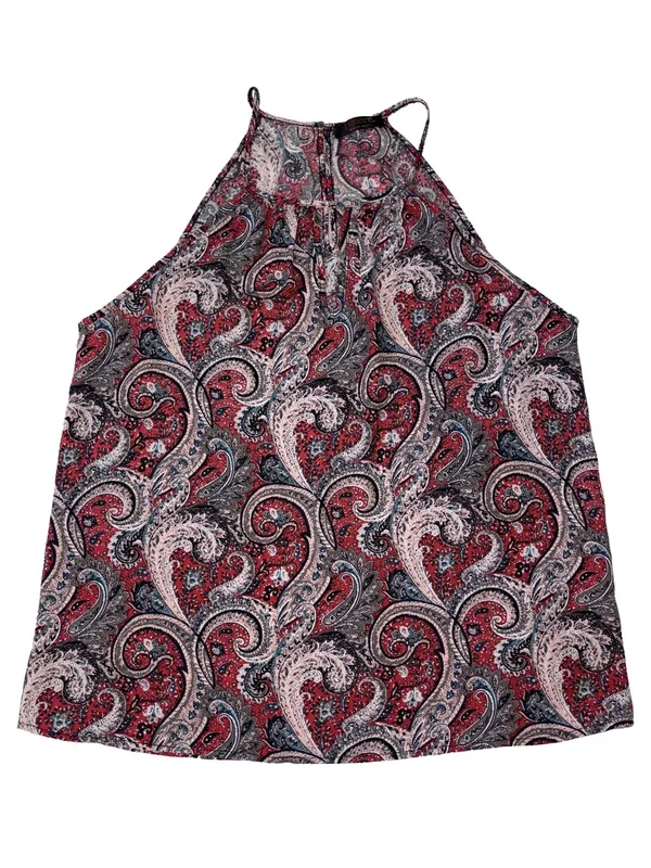 Vintage Renee C. Y2K Paisley High Neck Swing Tank Top Large Made in USA - Image 5