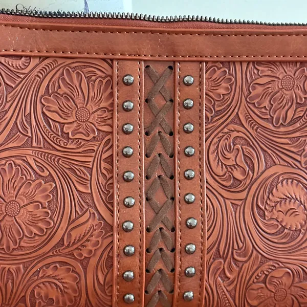 Western Brown Style PU Leather Crossbody Bag NWT - Image 4