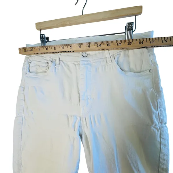 Mother High Waisted Looker Ankle Fray White Distressed Skinny‎ Jeans 29 READ - Image 8
