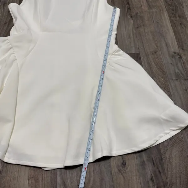 Babyboo Fashion Yalina Mini Dress Ivory White Dropped Waist Scoop Back NWT XL - Image 3
