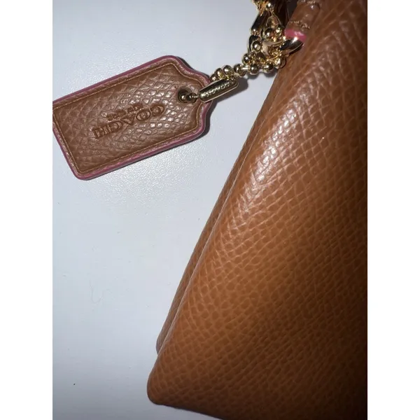 Coach‎ Brown Pebbled Leather Double Zipper Closure Wristlet - Wallet T - Image 3