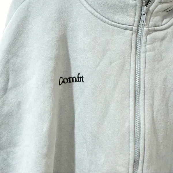 Comfrt Cloud Zip Heavyweight Hoodie Unisex Full Zip Sweatshirt Blue Size Large‎ - Image 2