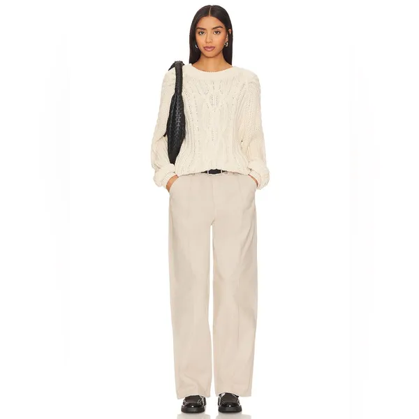 Free People Frankie Cable Sweater in Ivory M - Image 7