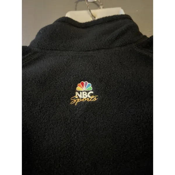 Patagonia Vest Womens Large Black Synchilla Fleece Full Zip NBC Sports Logo - Image 7