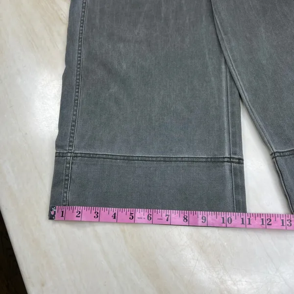 GAP Womens Size 4 Gray Wide Leg Crop High Rise Patch Pocket Denim Pants A36 - Image 10