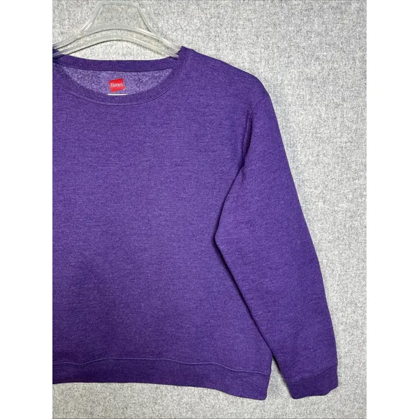 Hanes Womens Sweatshirt Comfort Blend‎ Purple Large Long Sleeve Cotton Blend - Image 3