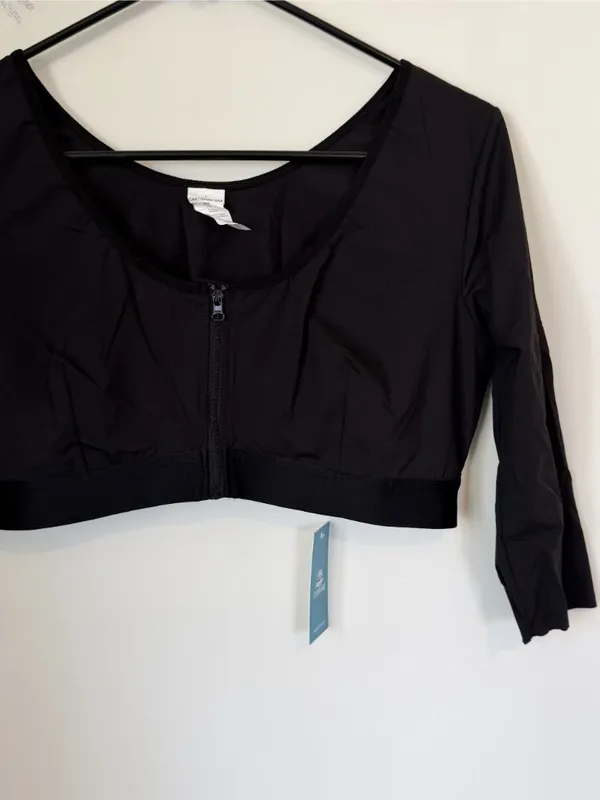 NWT Cupshe Black Zip-Up Shapewear Bralette - Size: Large - Image 4