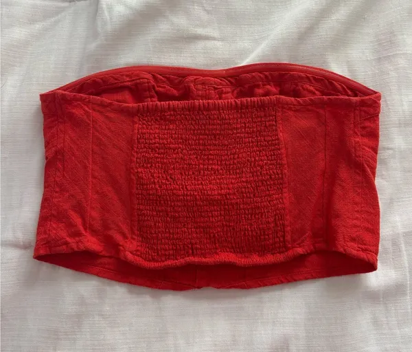Free people orange linen tube top - Image 2