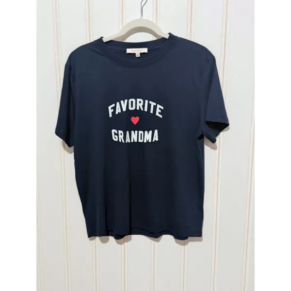 Favorite Daughter Favorite Grandma Graphic Tee Navy Blue Short Sleeve Medium - Image 5