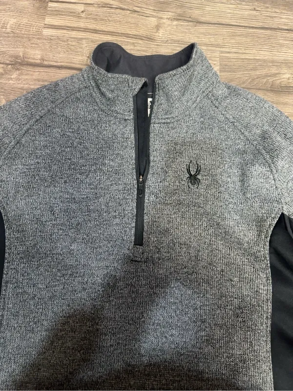 Spyder Women’s XL Gray Black Quarter Zip Pullover Sweater Athletic Top - Image 7