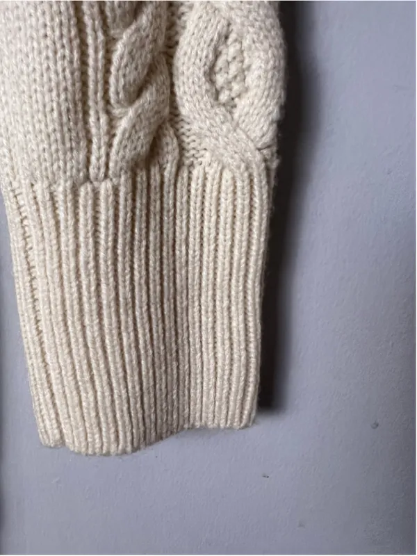 Women's Miss Lola Cable Knit Turtleneck Sweater Dress Beige Size S Backless - Image 8