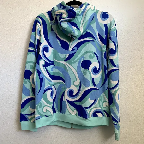 NWT Hill House The Allie Zip‎ Hoodie in Ocean Kaleidoscope Blue - Image 3