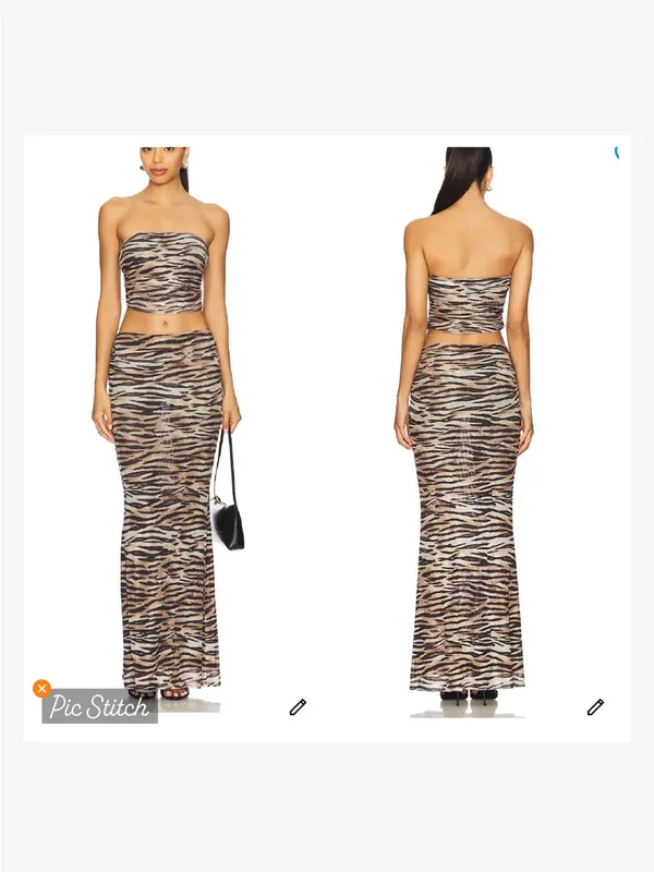 Superdown Gisela Animal Print Maxi Skirt Set - Image 2