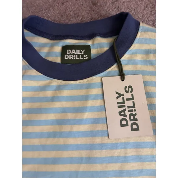 Daily Drills Women’s Malibu + Lemonade Striped Long Sleeve Top & Shorts Set M - Image 3