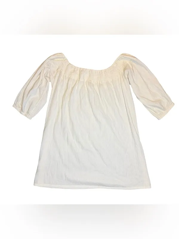 French Connection Ivory White Gauze Peasant Top Boho Off Shoulder Cottagecore S - Image 3
