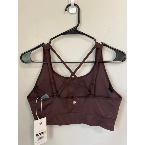 New Women’s Best Power Seamless Adjustable Sports Bra Café Noir Size Large - Image 3