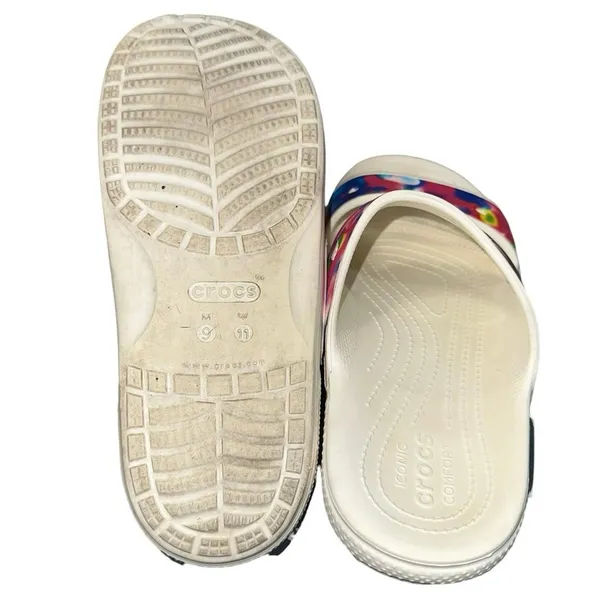 Crocs Classic Slide‎ Sandals Tie Dye Cherry Graphic Women's 9 Men's 7 - Image 10
