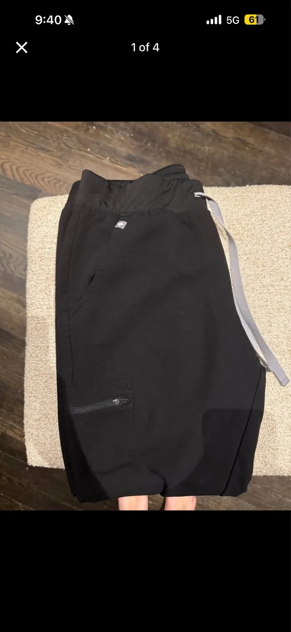 FIGS Black and Maroon Fig Pants - Image 4
