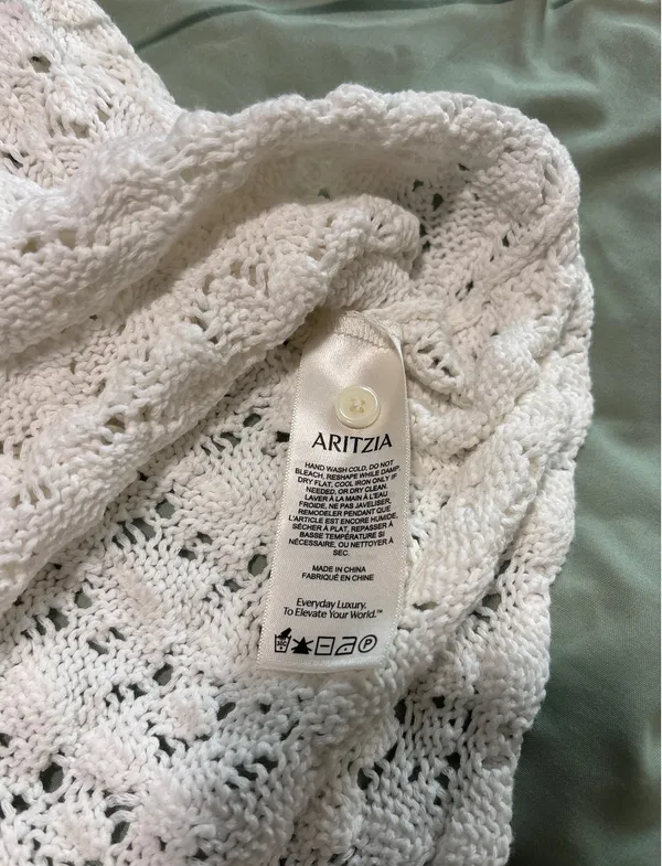 Aritzia Wilfred Gemma White Crochet Tank - Image 11