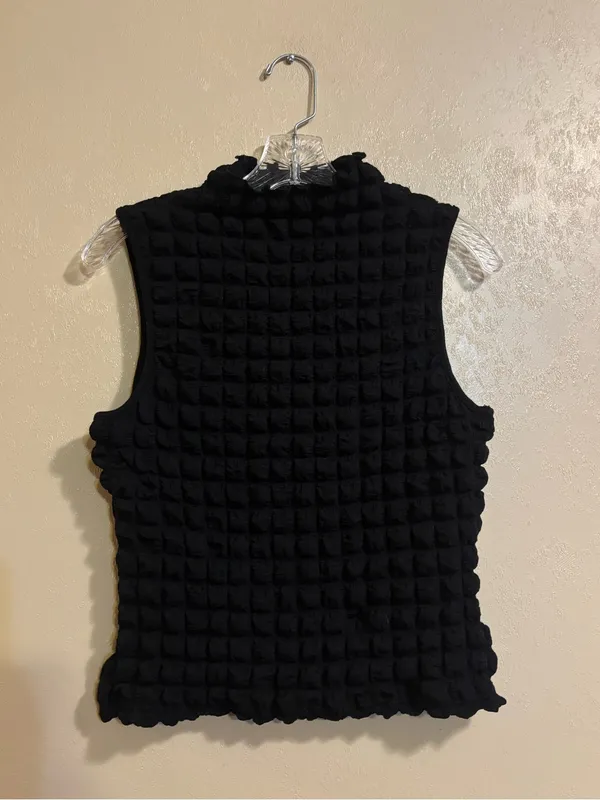 NWT entro Tyra Y2K Mockneck Popcorn Texture Tank Top sz L - Image 2