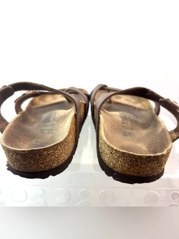 Birkenstock 9 40 Bohemian Brown Leather Cross-Strap Sandals - Image 5