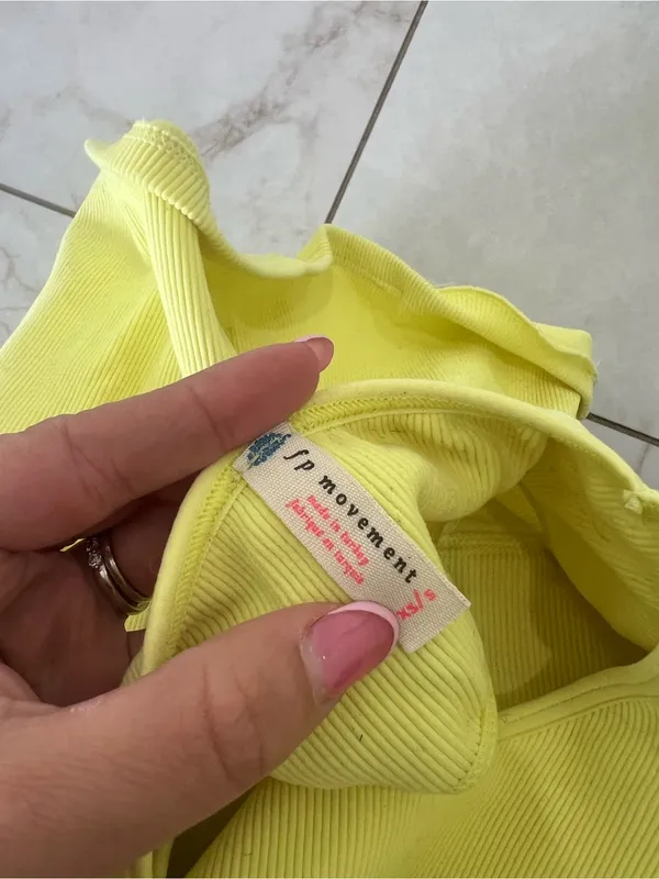 Free People Neon Yellow Tank Top Size XS/S - Image 5