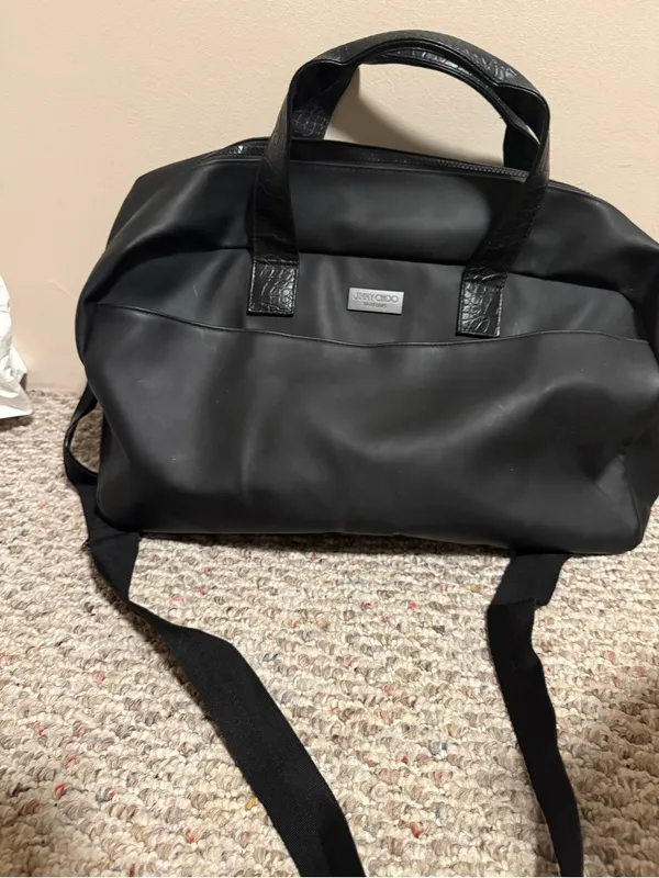 Jimmy Choo Black Duffel Bag- Jimmy Choo Weekender Bag - Image 3