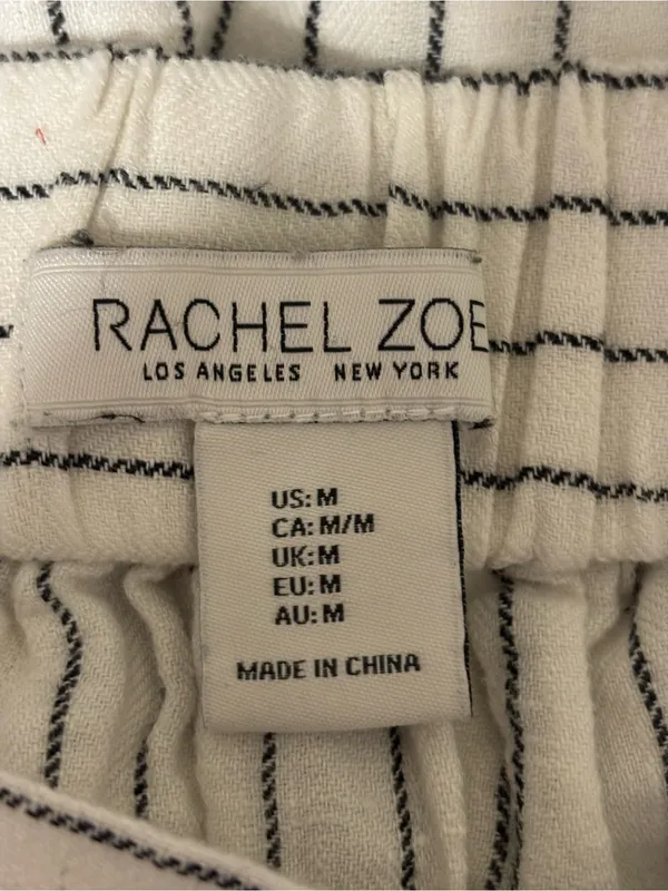 Rachel Zoe Linen Blend Striped Button Front Midi Skirt Size M - Image 2