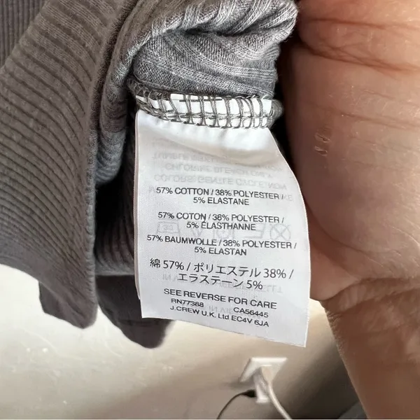 J. Crew Gray Ribbed Bell‎ Sleeve Long Sleeve Top - Image 3