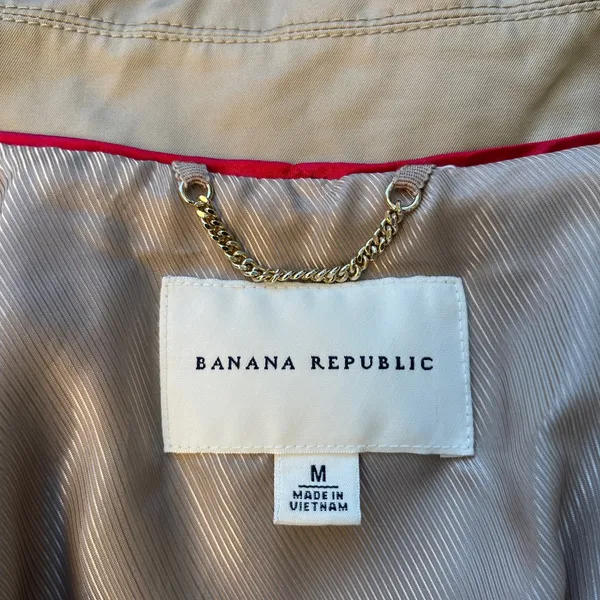 Banana Republic Khaki Double-Breasted Cape Coat Classic Preppy academia fall M - Image 8