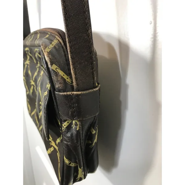 Longchamp Vintage Equestrian Brown Leather Crossbody Shoulder Bag - Image 8
