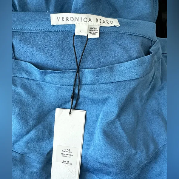 Veronica Beard‎ Autumn Asymmetrical Hem Skirt in French Blue NWT 8 - Image 4