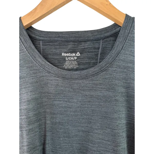 Reebok Womens Gray Space Dye Heathered‎ Short Sleeve Athletic T-Shirt Size Small - Image 3