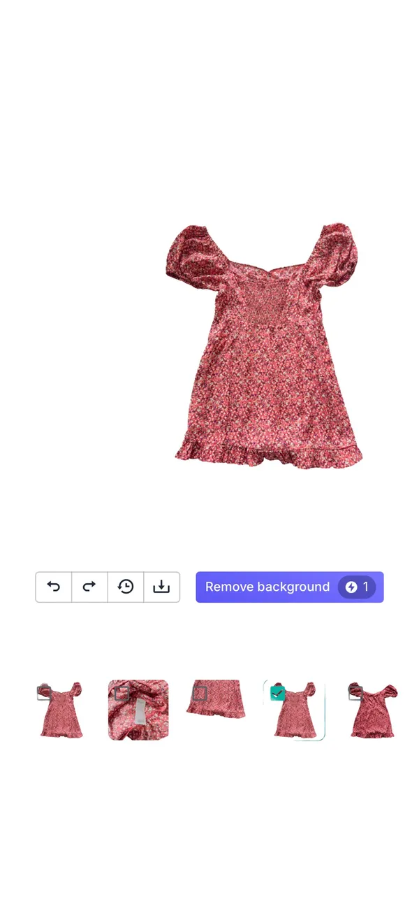 Cupshe Floral Puff Sleeve Dress Sz Medium Sweetheart Ruffle Hem Boho Rayon Chic - Image 2