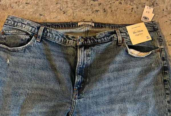 Abercrombie & Fitch The Mom High Rise distressed jeans woman’s size 22R/36 NWT - Image 3
